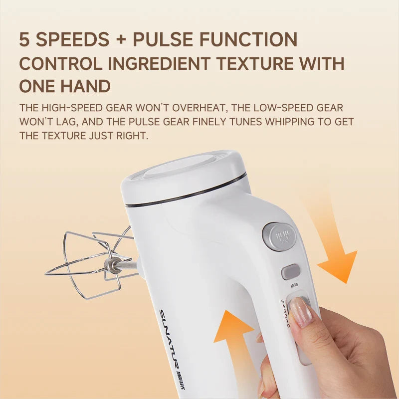 SUNATUR 350W Electric Hand Mixer Handheld Egg Beater Cream Whisk for Home Baking & Commercial Use Ph