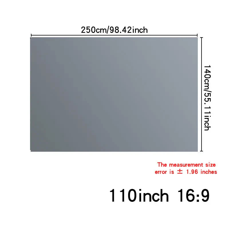 Metal anti glare screen, simple version, 30~133 inches, no need for punching installation, high-definition 4K projection screen