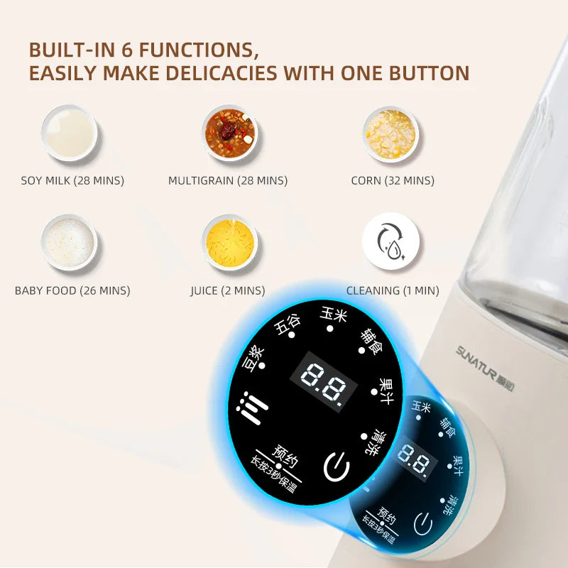 SUNATUR 2025 New Mini Blender Multifunctional Soy Milk Maker Automatic Home Use Philippines