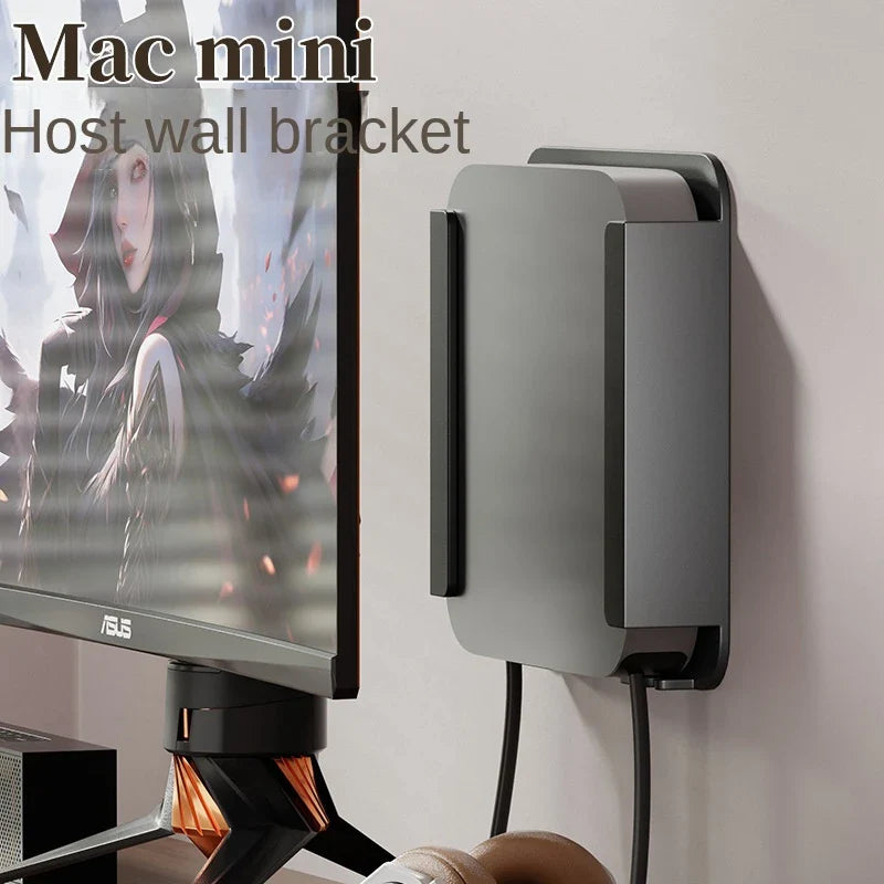 Aluminum Alloy Desktop Bracket for Mac Mini Protective Case Cooling Vertical Stand Holder Wall Mounted/Table Bottom Stander