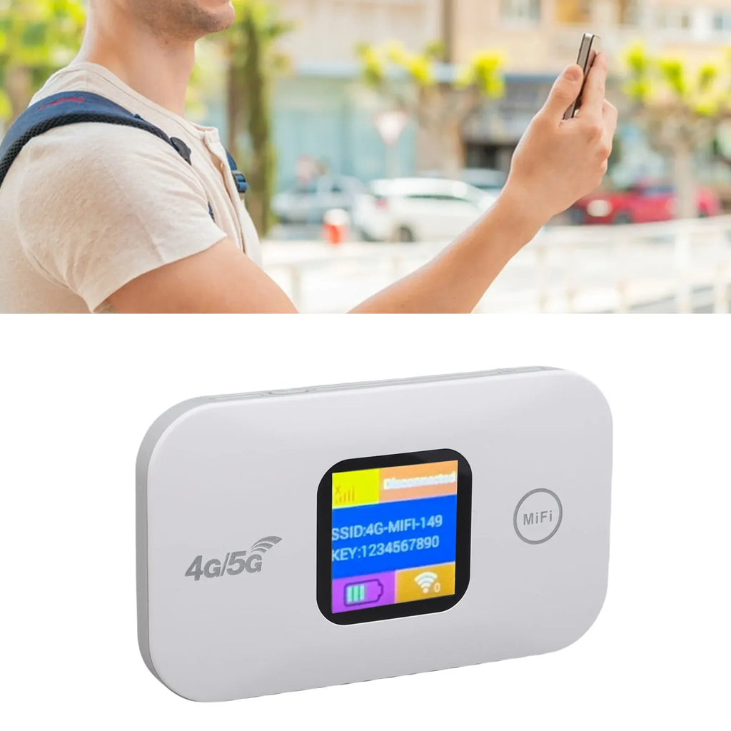 Travel WiFi Hotspot SIM Slot LED Display 4G 5G Mobile Hotspot 300Mbps Stable Connection Supports 10 Devices for Outdoor for RV