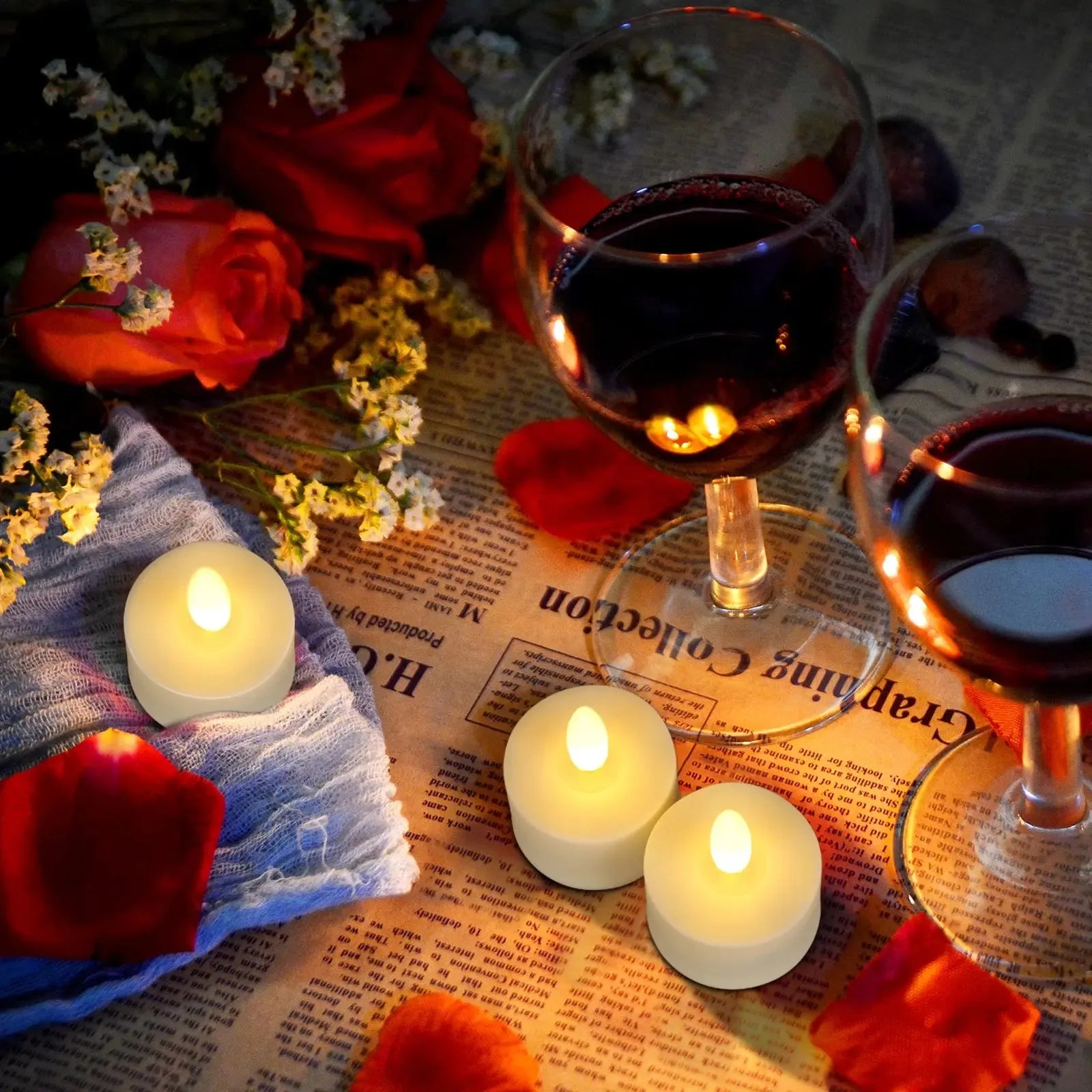 Rechargeable Flameless Candles Flickering LED Tea Light Candles Battery Operated Electronic Candle Lamp for Home Decor gift