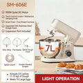 SUNATUR SM-606E 7L Stand Mixer 900W DC Quiet 11-Speed Timer, 304 Bowl Anti-Black Powder for Home & Commercial Baking