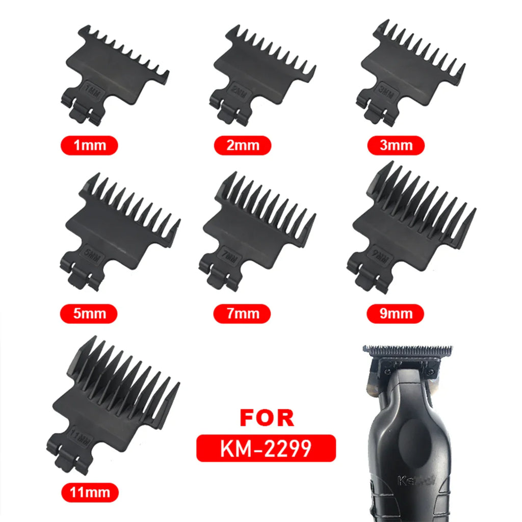 For Kemei KM-2299 1 2 3 5 7 9 11mm Professional Hair Trimmer Limit Comb Guards Hairdresser Hair Cutting Guide Barber Accesories