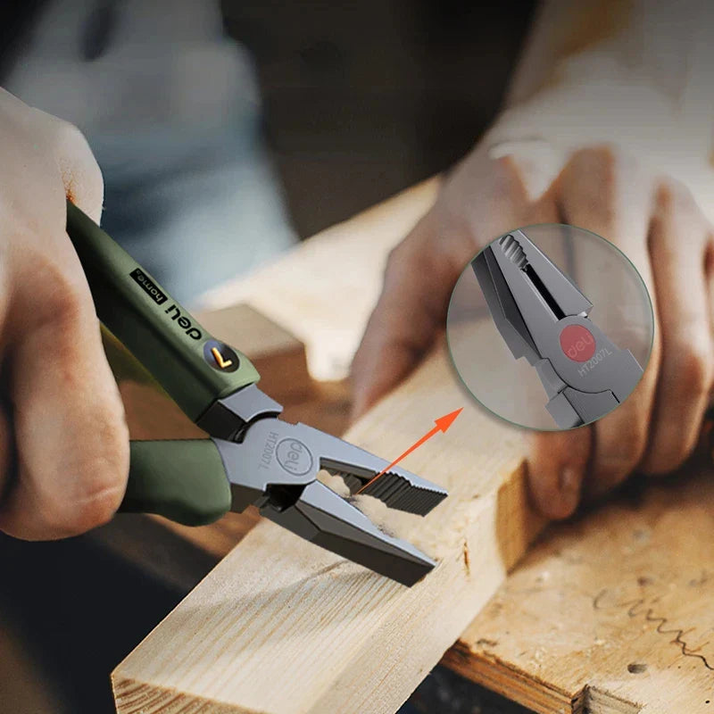 DELI Household 1 Pcs 7'' Wire Cutters Multi-color Non-slip Plier Multifunction Electrician Portable Hand Tools Steel Wire Pliers