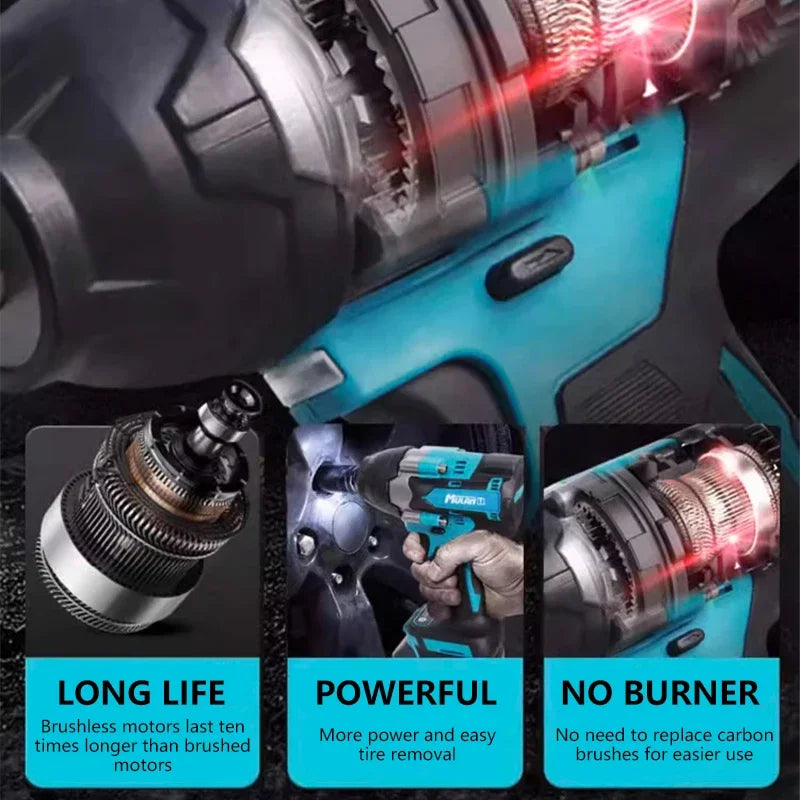 Makita DTW700 1000N.M Torque Brushless Electric Impact Wrench Cordless Electric Drill 1/2" Wrench Power Tools For 18V Battery