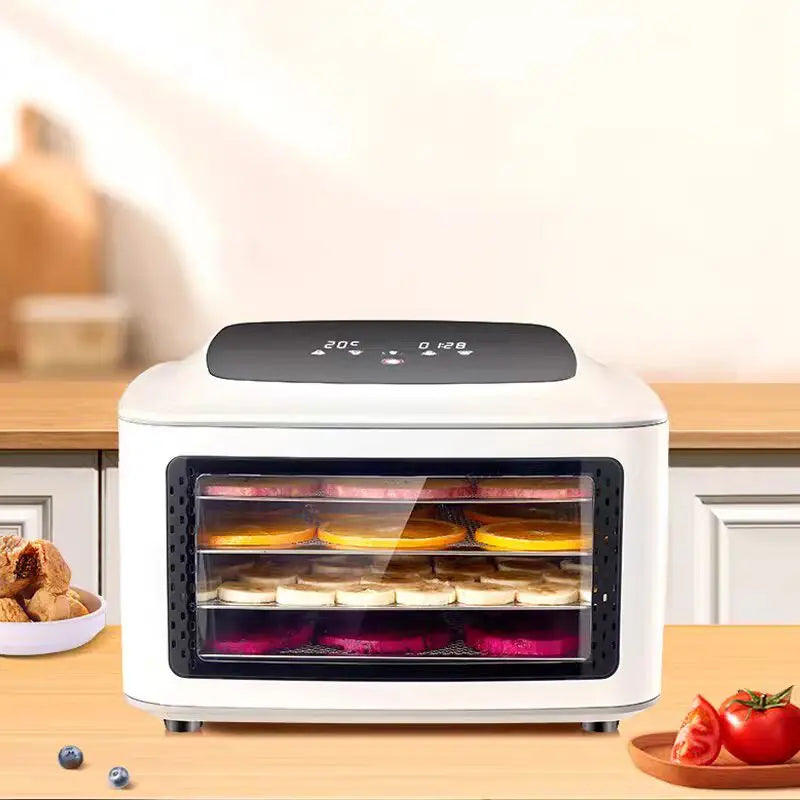 Digital Food Dehydrator - 4-Tray Electric Dryer for Jerky, Fruit, Pet Snacks - Precise Temp Control, 220V, BPA-Free Plastic