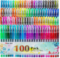 100-Color Glitter Gel Pen Set, Extra Ink for Adult Coloring Books, Journaling, Crafting & Drawing