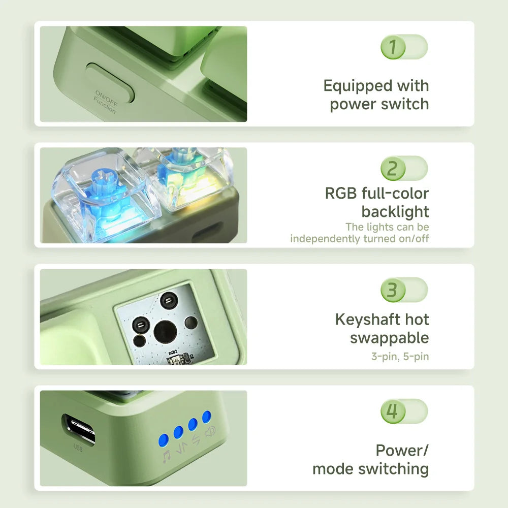 Office Portable Blue Tooth Remote Control Swipe Short Videos Mini Keypad Dual Button E-book Page Turner For Tablet Mobile Phone
