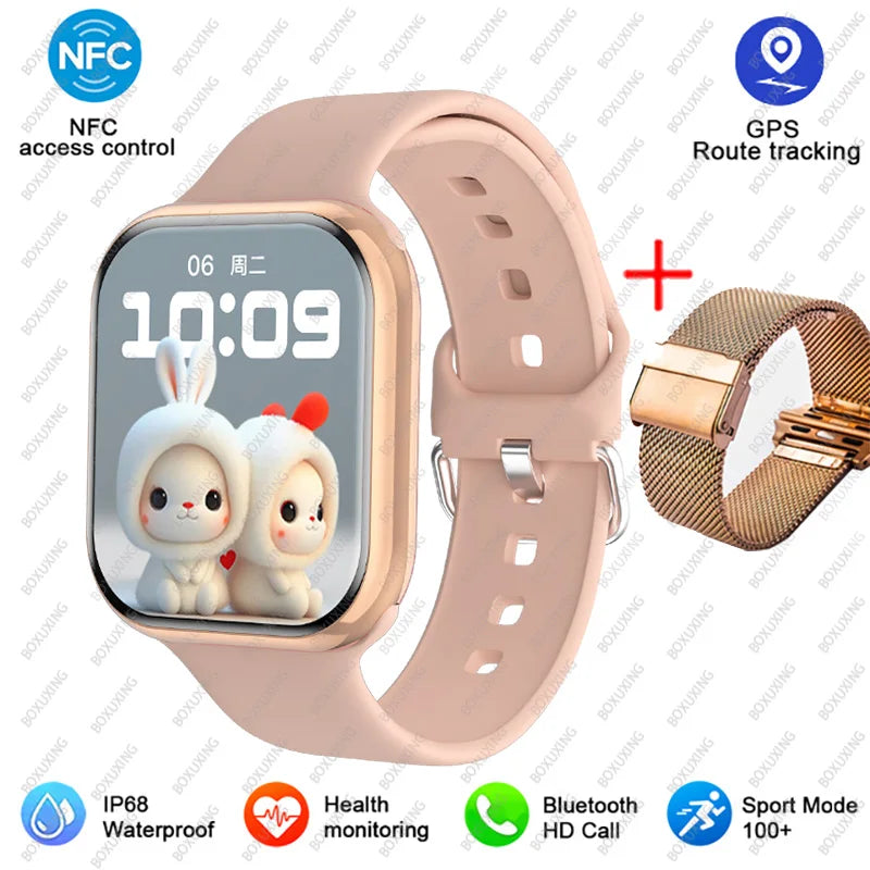 2025 AMOLED 2.05" HD Screen Smart Watch Women Series 8 Custom Dial 500+ Wireless Charging Men Smartwatch NFC GPS Tracker Watch 9