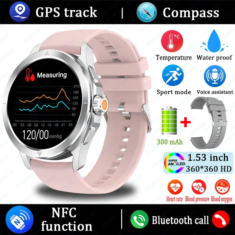 2025 New S4 Ultra Smart Watch Men Blood Oxygen Heart rate Compass Waterproof NFC GPS Tracking Bluetooth Call Sport Smartwatch