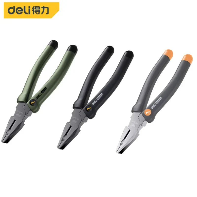 DELI Household 1 Pcs 7'' Wire Cutters Multi-color Non-slip Plier Multifunction Electrician Portable Hand Tools Steel Wire Pliers
