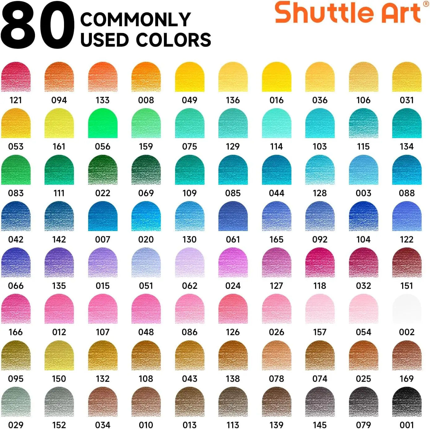 80 Vibrant Colored Pencils for Adults and Kids, Soft Core Drawing Supplies for Coloring Sketching
