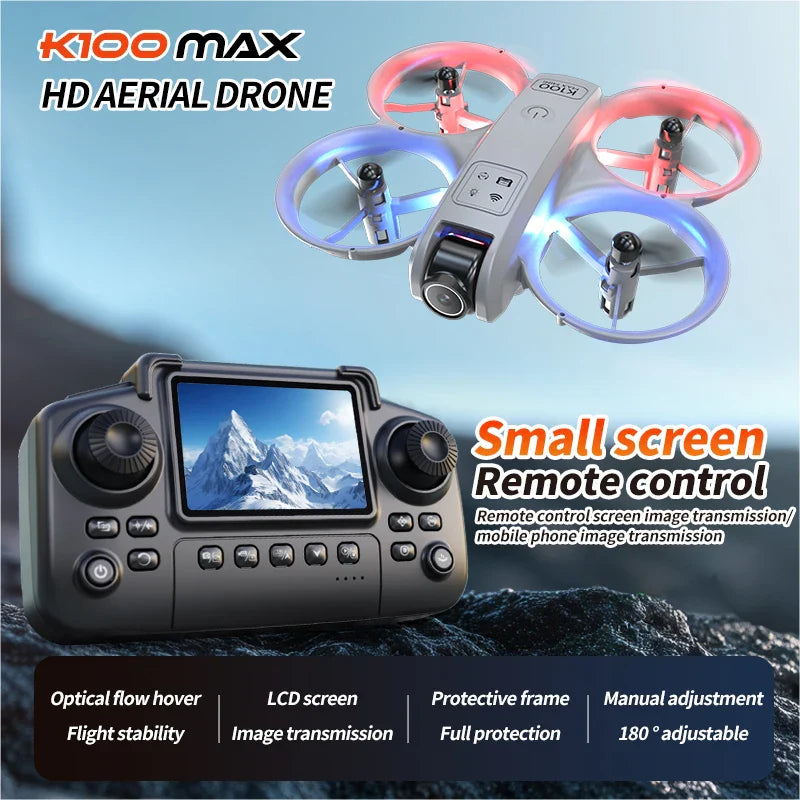 Upgrade K100 MAX HD 8K Drone Dual Cameras FPV Transmission Obstacle Avoidance Optical Flow Professional Aerial Photography Video