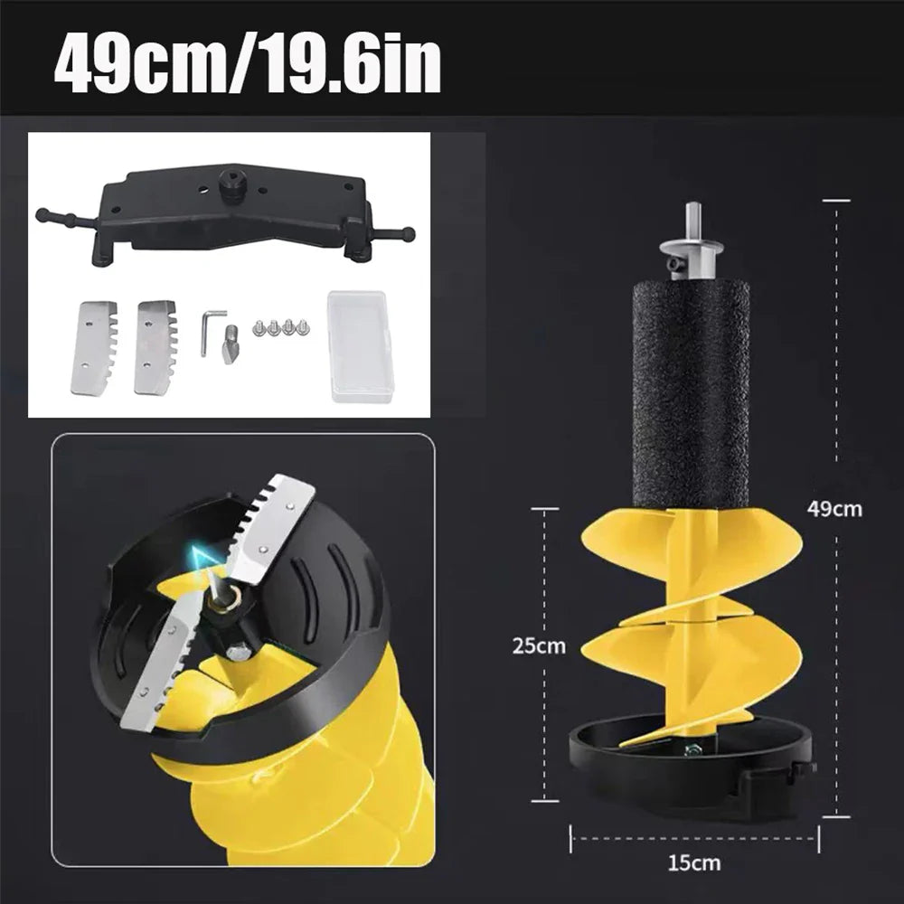 6in Electric Ice Auger Kit Incisive Blades Impact Resistant Ice Drill Auger with Positioner for Fishing Emergency