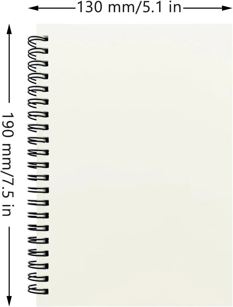 2-Pack Soft Cover Sketchbooks, 140 Pages, 7.5x5.1 Inches, 100GSM Paper, Black Spiral Notebooks Set