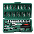 Motorcycle 46pcs 1/4 Inch Drive Socket Ratchet Wrench Set Complete Car Repair Kit for Auto and Bicycle Maintenance Tools amagi