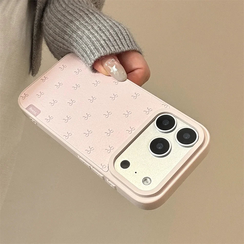 New Pink Cute Bow Phone Case Anti Drop For Iphone 17Promax 17Plus 17 16Pro Max 16Plus 16 15Promax 15plus 15Pro 14Promax 14Pro 13