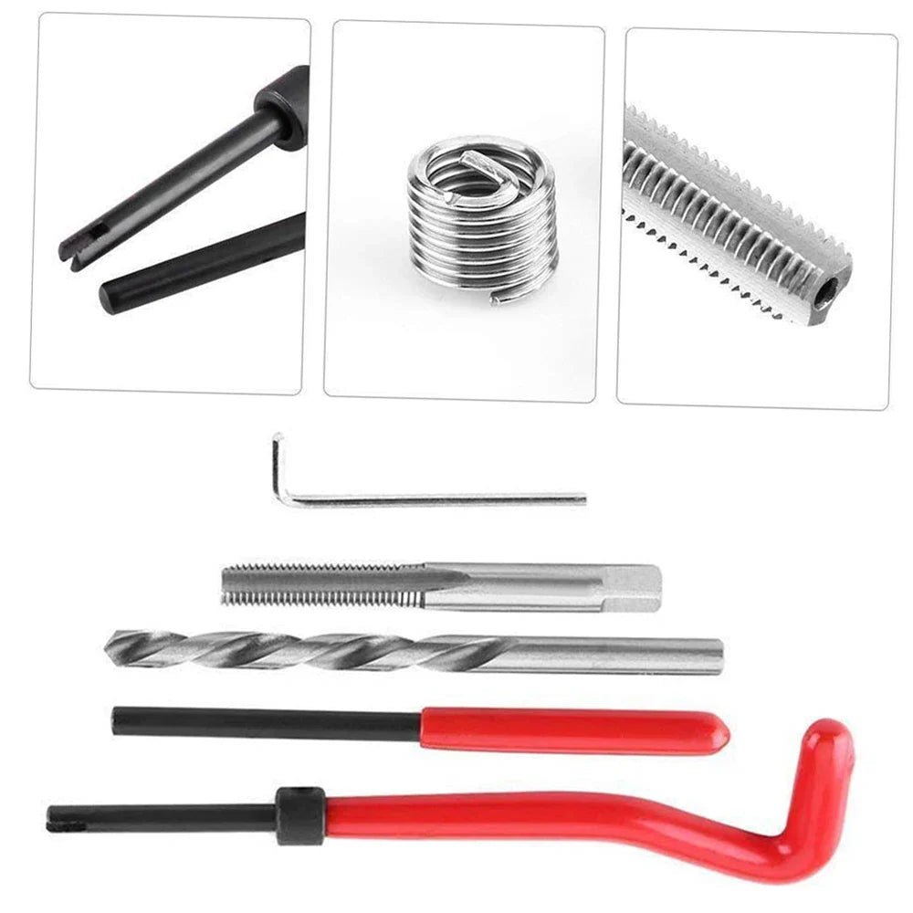 30Pcs Metric Thread Repair Insert Kit M3 M4 M7 M9 M11 Helicoil Car Pro Coil Tool 304 Stainless Steel Auto Repair Tool Bag