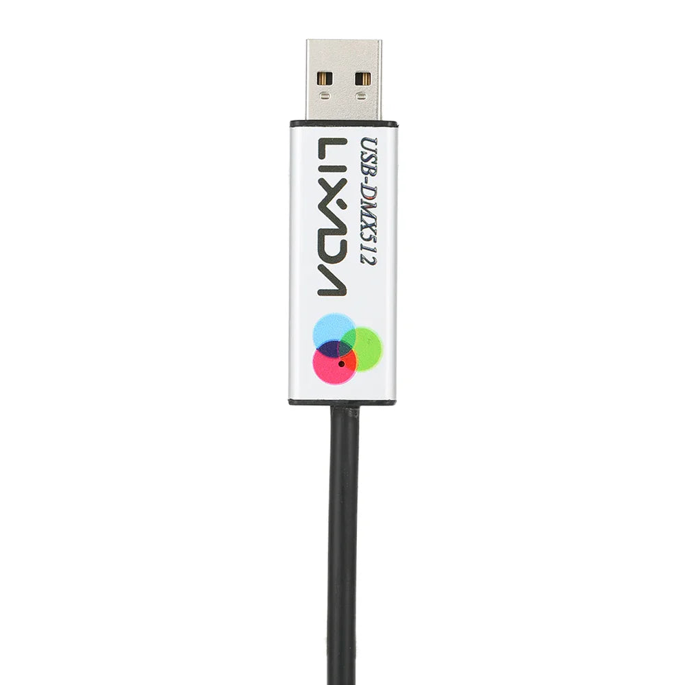 Lixada USB Lighting Console USB to DMX Interface Adapter LED DMX512 Computer PC Stage Lighting Controller Dimmer