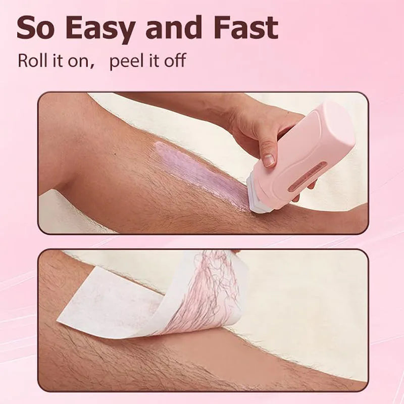 Roll On Waxing Kit With Wax Cartridges And Wax Strips 3 In 1 Soft Wax Heater Kit Hair Removal Wax Wax Paper Waxing Kits Warmer