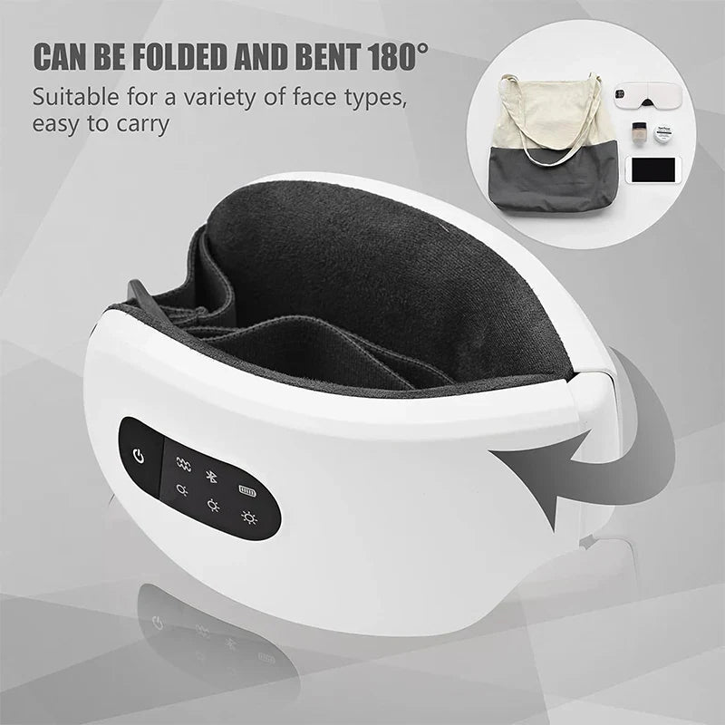 4D Eye Massager Smart Airbag Vibration Eye Care Instrument Hot Compress Bluetooth Eye Massage Glasses Fatigue Wrinkle HealthCare