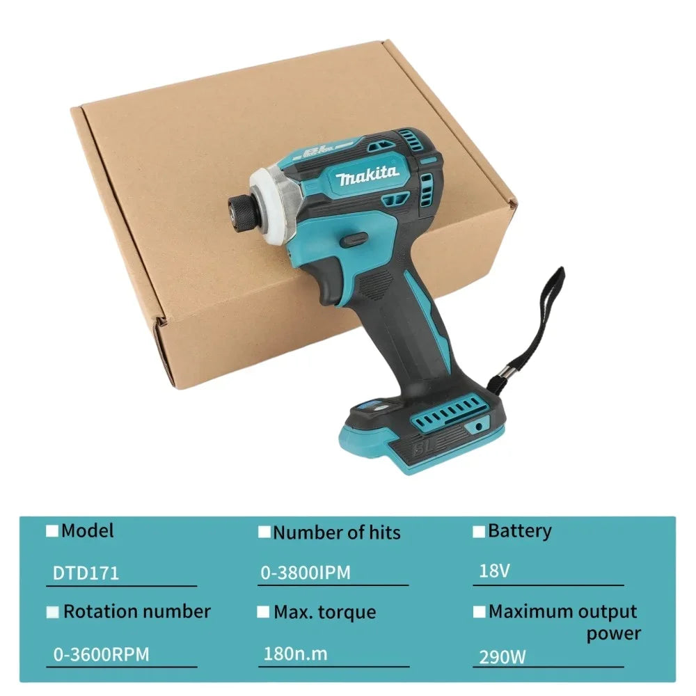 Makita DTD171 18V Brushless Impact Driver Rechargeable Screwdriver Drills Cordless Power Tools without battery
