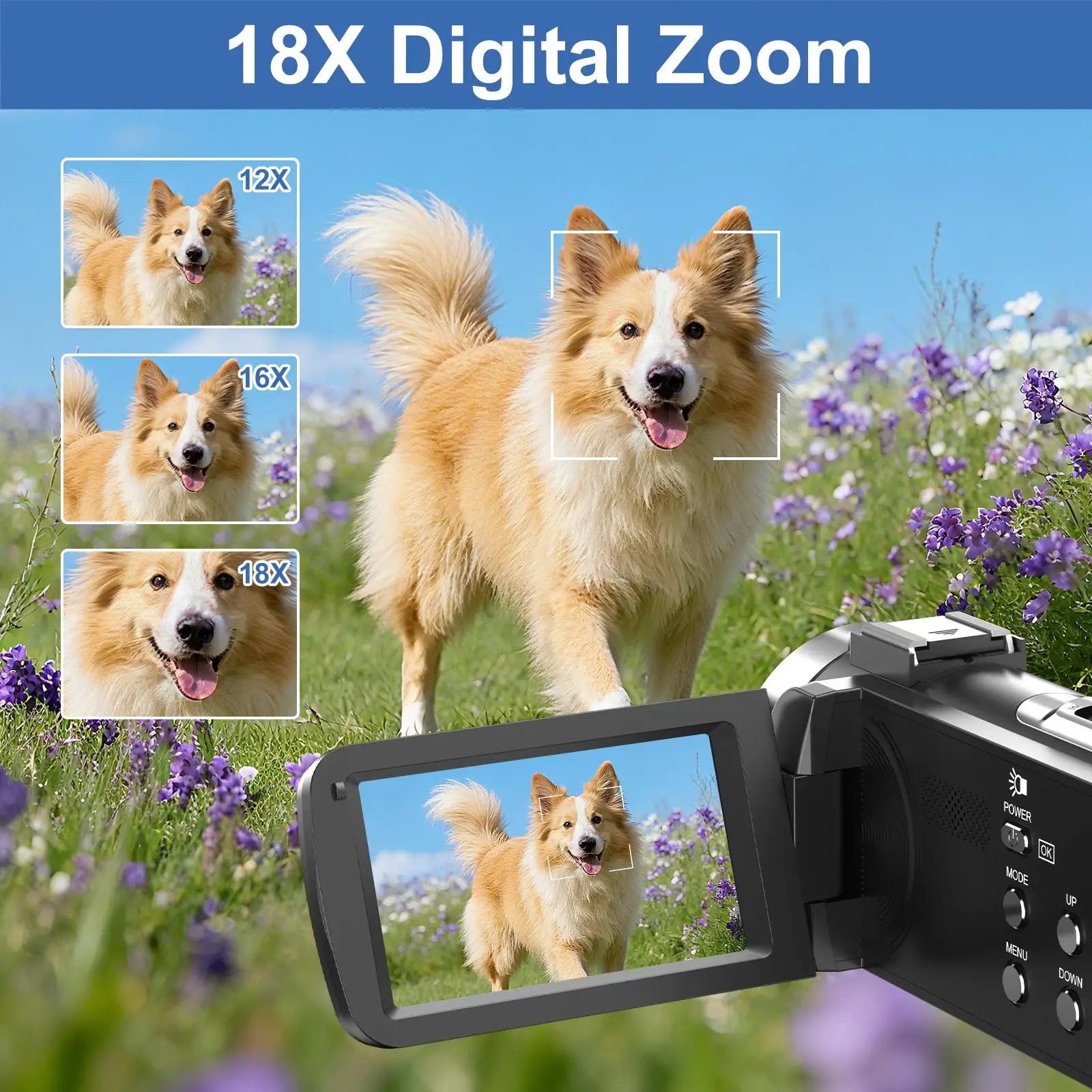 64MP 8K Video Camera Digital Recorder 18X Infrared Night Vision Camcorder 3.0 inch Rotate Touch Screen WIFI Livestreaming Webcam
