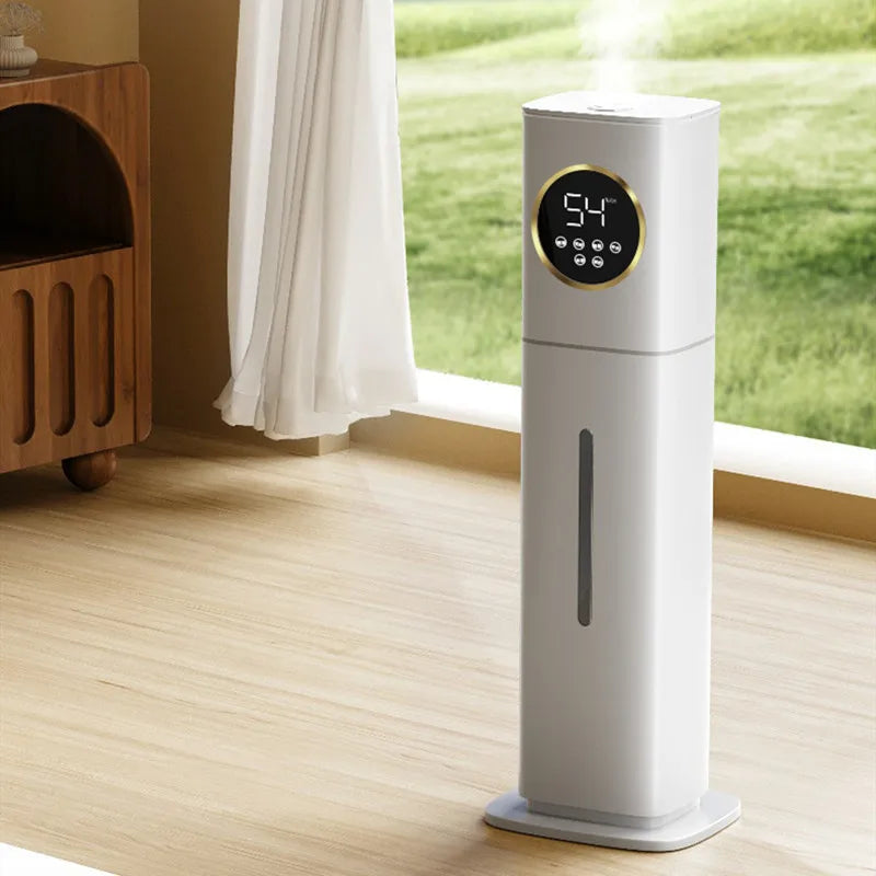 220V Electric Humidifier 8L Capacity Floor-type Air Purifier Mist Maker Intelligent Touch Screen Adjustable Aromatherapy Fog