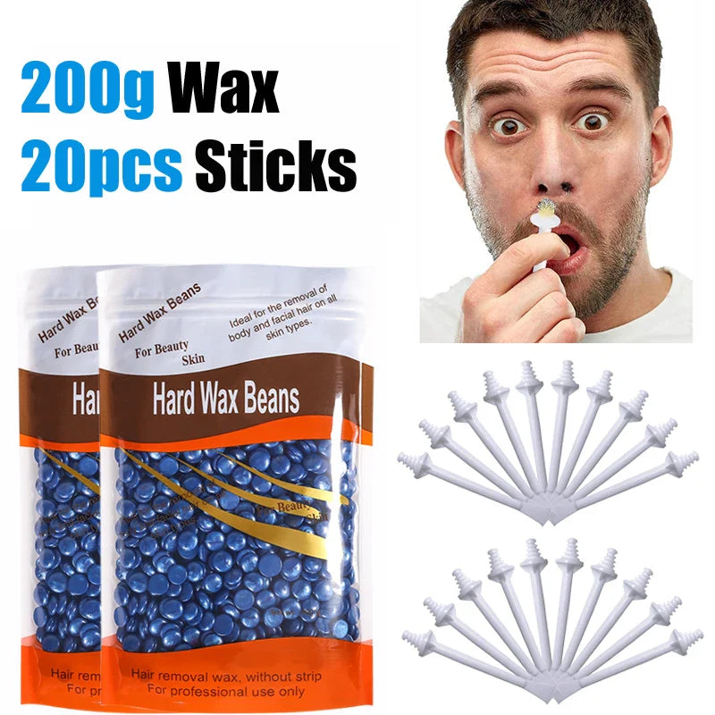 100PCS Nose Wax Sticks Kit Portable Easy Quick Wax Bean Cleaning Wax Kit Painless Nasal Wax Cleaning Tools Set For Hair Removal