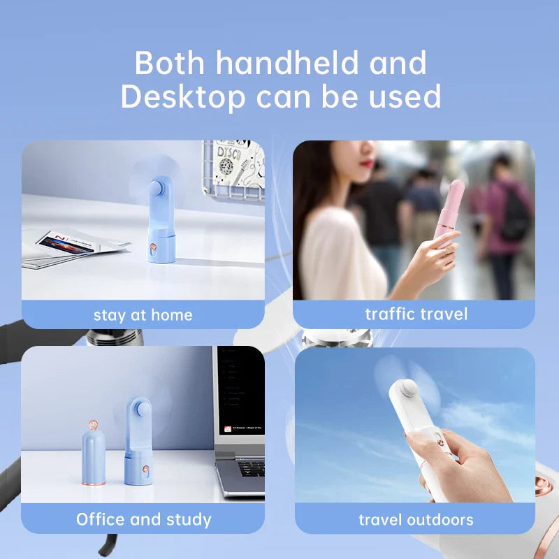 Mini Handheld Fan Pocket Fan Foldable Storage Ultra Long Battery Life 3-speed High Wind Outdoor Portable USB Charging Fan