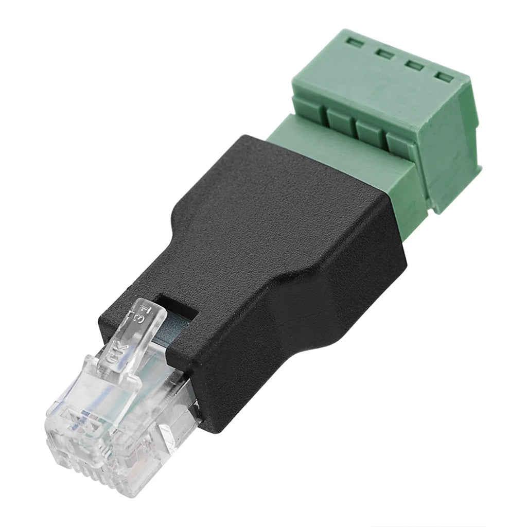 Ethernet Connector RJ11 6P4C Male to 4 Pin Screw Terminal Connector