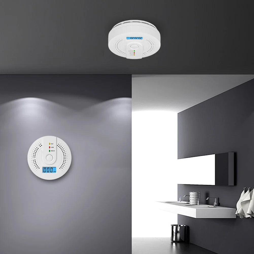 Digital Warning Alarm Sensor Sound Warning Battery Powered Portable CO Detector with LED Indicator CO Sensor for Home Warehouse