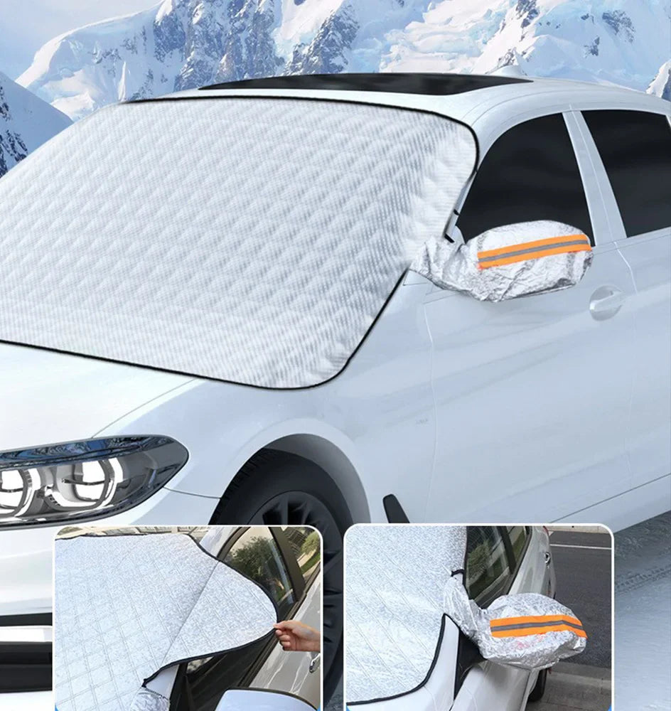 Kcimo 1Pc Sunshade Cover Car Windshield Snow Sun Shade Waterproof Protector Automobile Magnetic Cover Car Front Windscreen Cover