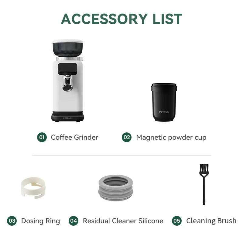 Petrus Coffee Grinder With 40 Precise Settings Conical Burr Grinder For Espresso/Drip/Pour Over/Cold Brew/French Press PE3788
