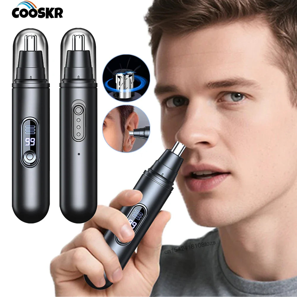 Nose Hair Trimmer Rechargeable Mini Portable Electric Nose Hair Clipper for Men Automatic Shaving Eyebrow Ear Nose Hair Trimmer