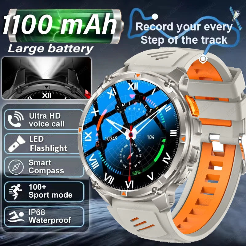 2026 New T-Rex3 Pro 1100mAh Battery Smart Watch Man GPS trajectory Sports Run tracker Outdoor Compass Military Smartwatch Men