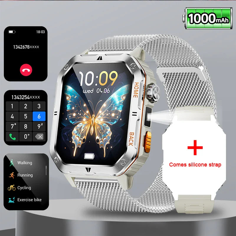 1000mAh Battery Voice Assistant GPS Sports swim 3ATM BT Call Health monitor Smartwatch For Android IOS 2026 New SmartWatch Men