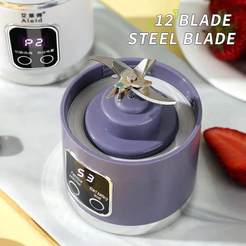 Blender Juicer Portable Electric Juicer 450ml 8 Blades Travel Juicer Machine Rechargeable Shakes Smoothie Blenders Fresh Juice