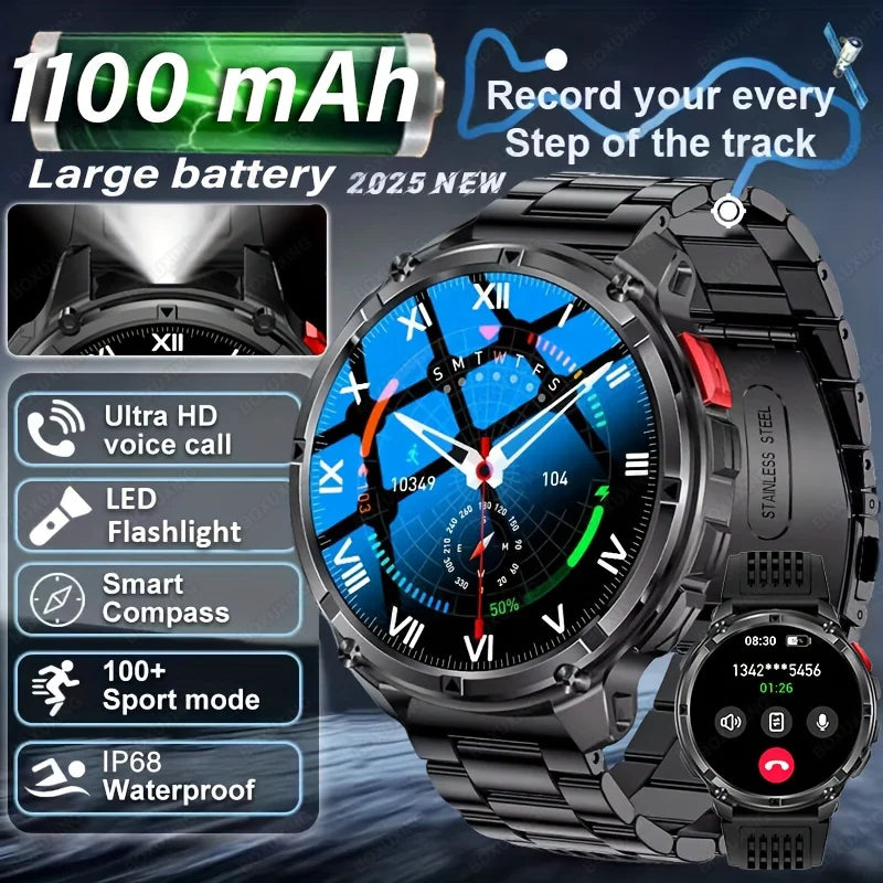 2026 New T-Rex3 Pro 1100mAh Battery Smart Watch Man GPS trajectory Sports Run tracker Outdoor Compass Military Smartwatch Men