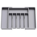 New Adjustable Cutlery Organizer - Upgraded Plastic Storage Tray with Dividers, Ideal for Organizing Spoons and Knife Drawers.