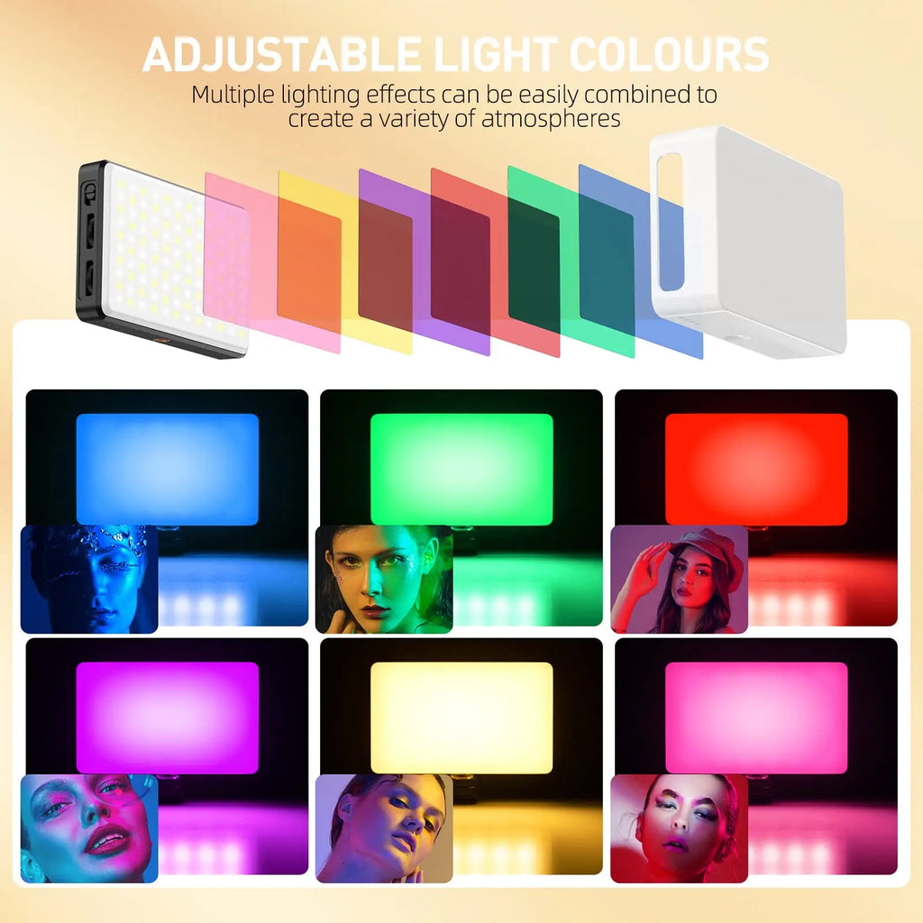 ST-120 LED Video Light Fill Light Rechargeable 3000 MAh CRI95 Portable Mini Selfie Light 2500-9000K Ajusted 3 Light Modes