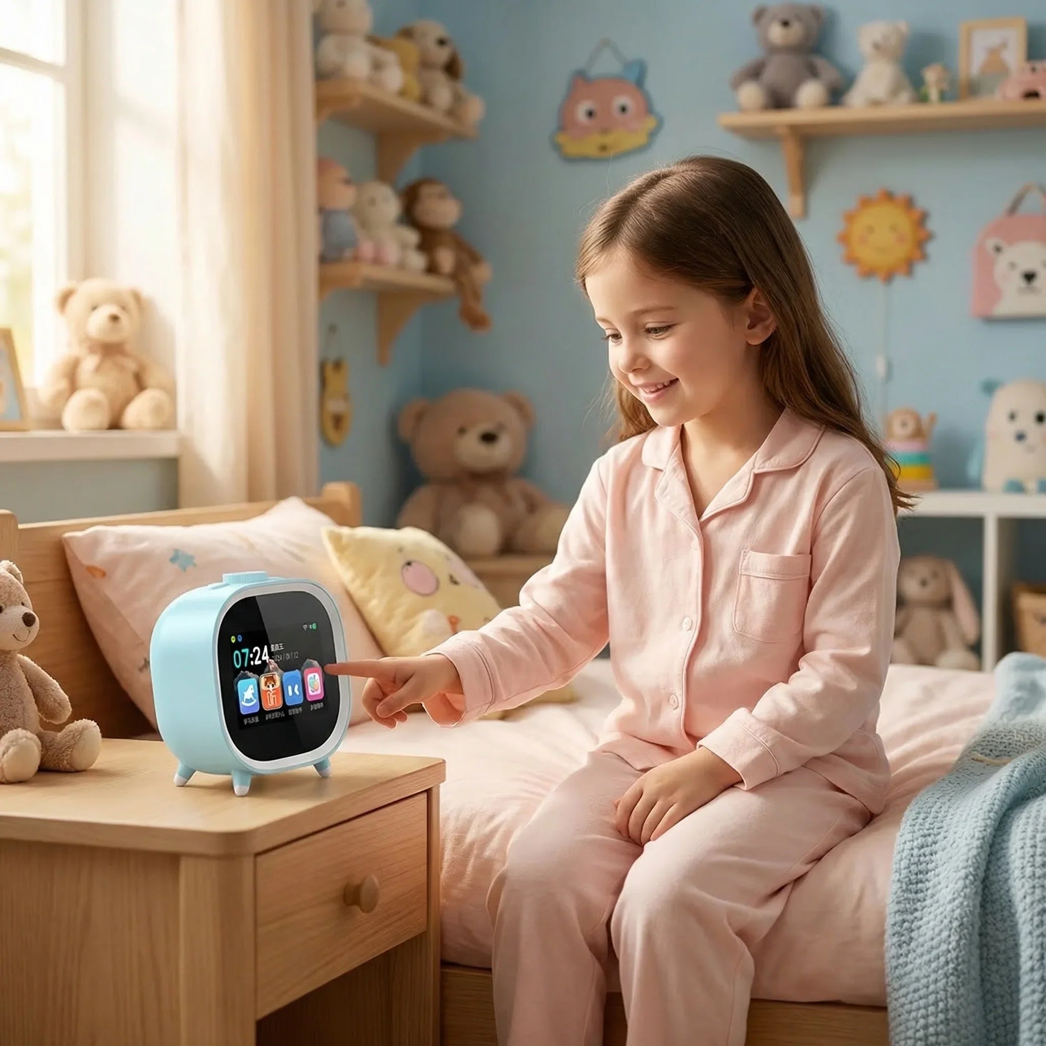 AI Smart Alarm Clock Talking Buddy Educational Toy for Kids Music/Stories Player Pomodoro Timer Cool Robot Gift for Boys Girls