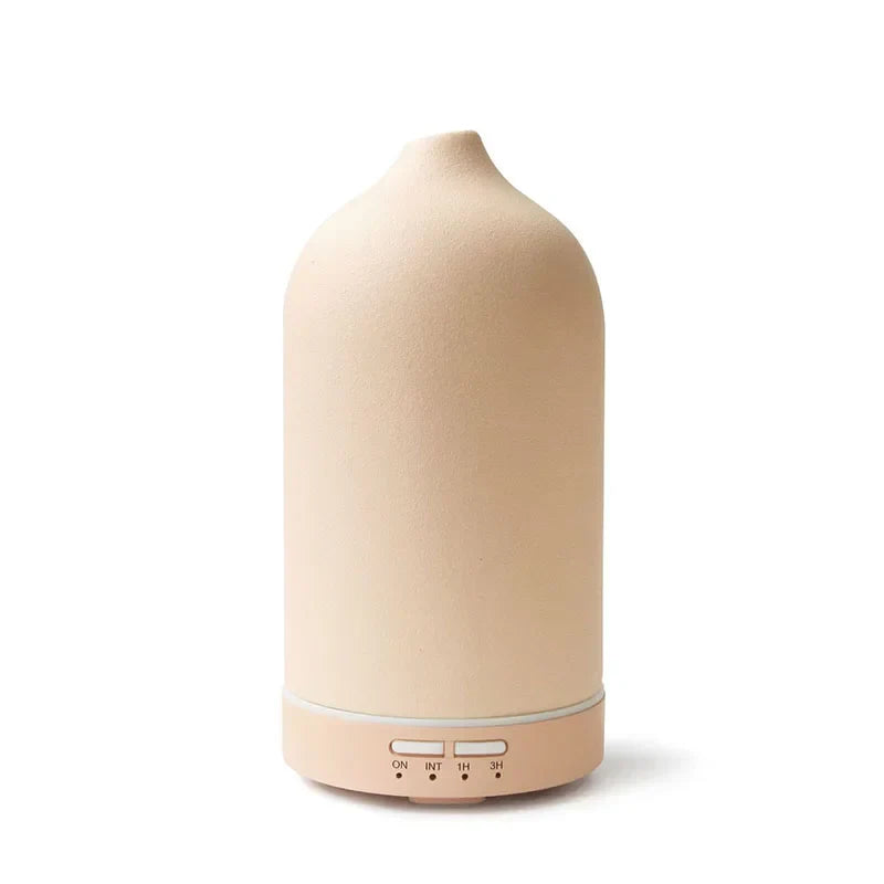Ceramic Essential Oil Aromatherapy Diffuser Ultrasonic Air Humidifier with Timer Night Light Waterless Auto Off Cool Mist Maker