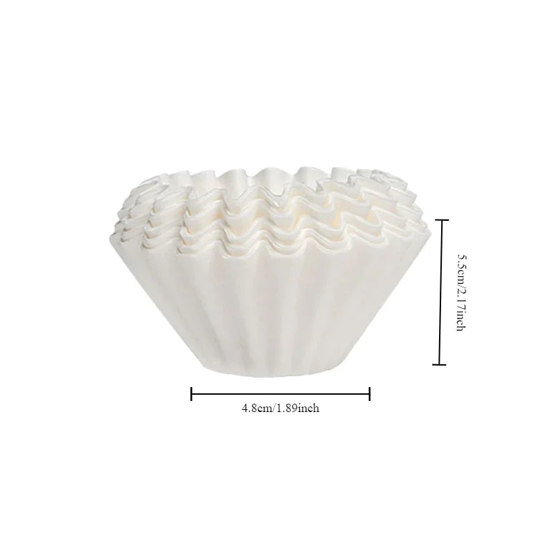 50PCS Kraft Paper Coffee Filter Cups Bowl Shape Origami Hand Brewed Drip Corrugated Disposable Cup for Pour Over Espresso