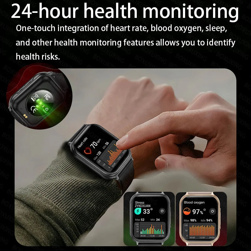 2026 New Fashion 1.83'' Smart Watch Men Women Bluetooth Call Heart Rate Monitor Voice Assistant Multiple Sports Modes Smartwatch