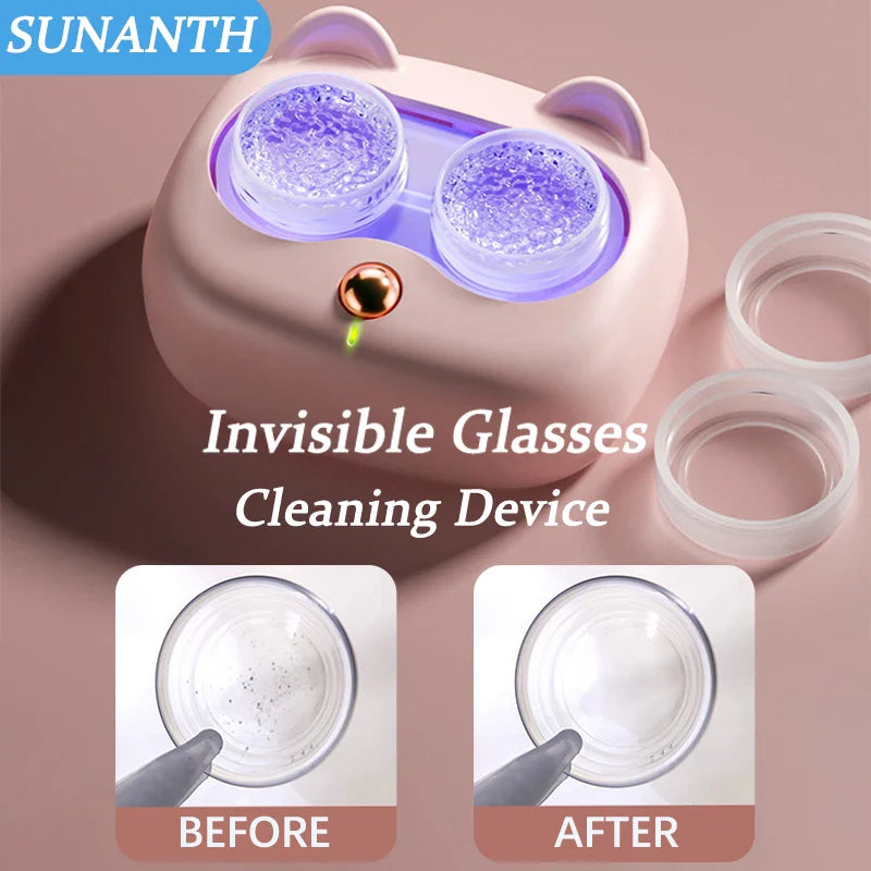 New Ultrasonic Contact Lenses Cleaner Removable Portable High Frequency Vibration Contact Lens Cleaning  For Contact Lens Care