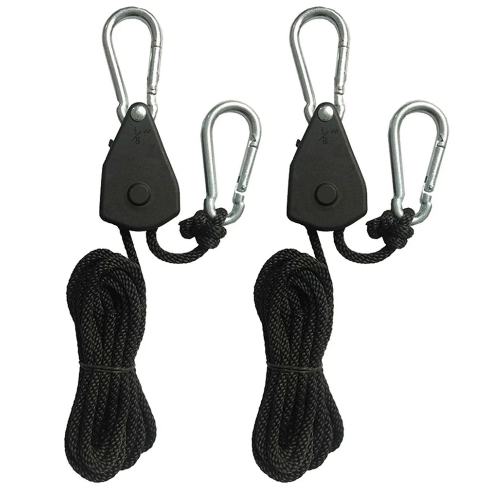 1/2/4/6/8/10/12/14/16pcs Hanger Pulley Ratchets Kayak Rope 1.6M Rope Pulley Ratchet Locking Hanger Sky Curtain Tent for Camping