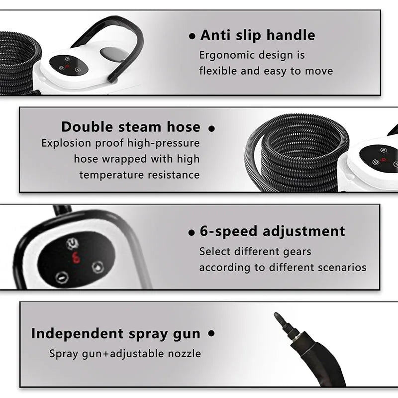 2500W Portable Steam Cleaner High Temperature Sterilization Pressure Jet Washer Machine for Home Car Kitchen Air Conditioner
