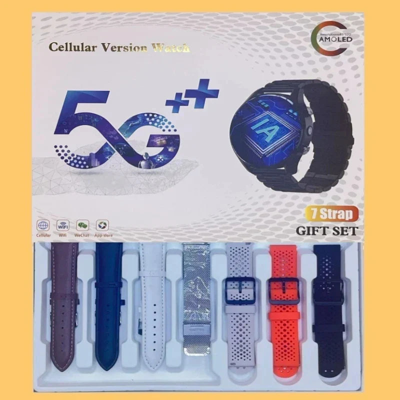 5G Smartwatch A7 Amoled SIM card Dual camera GPS WIFI Connect AI voice assistant Google Play Store Smart watch men and women
